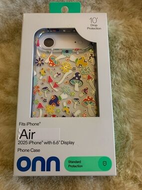 onn Clear Floral & Mushroom iPhone Case — Multicolor Accents